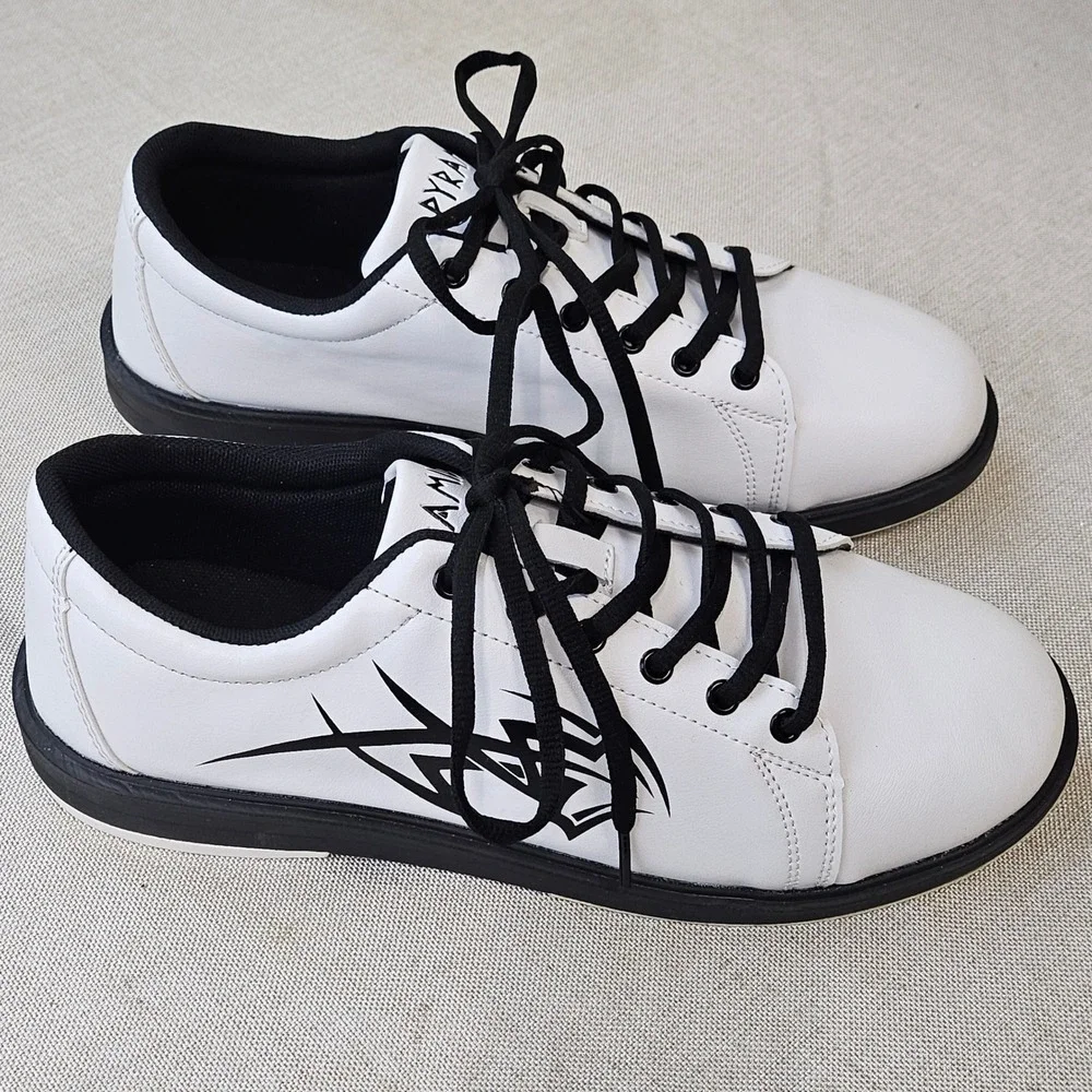 Pyramid Tribal Bowling Shoes Mens Size 11 White Black 10004527 Athletic Sneaker